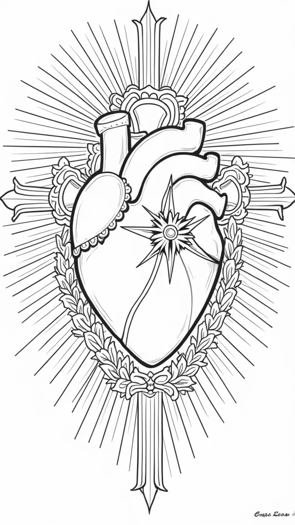 sacred heart coloring page